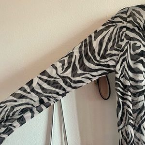 Mesh Zebra Print Coverup